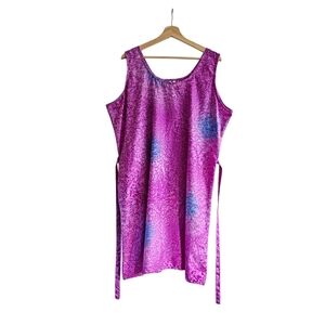Vintage Rima Terryvoile  Sundress Caftan Dress Purple & Blue Beachwear Size XL